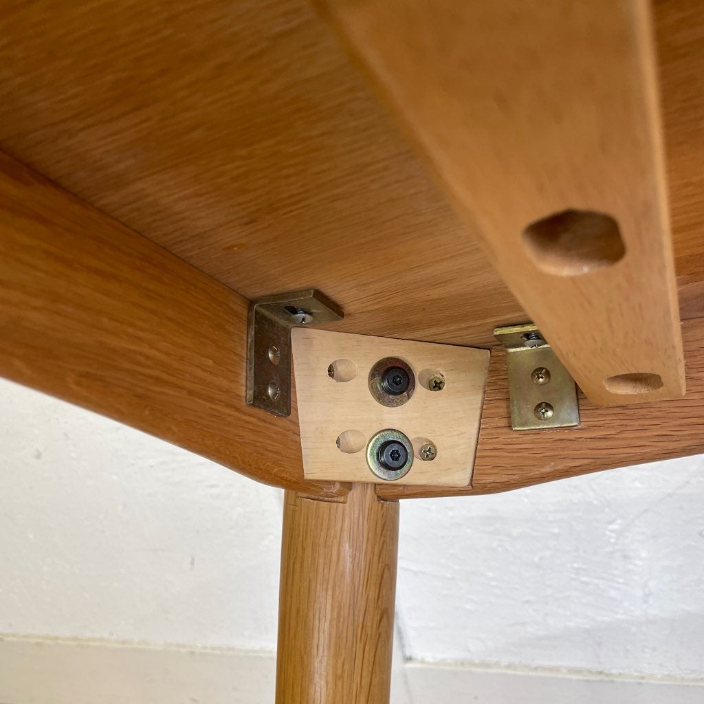 ラウンドテーブル オーク無垢材 ダイニングテーブル 中古