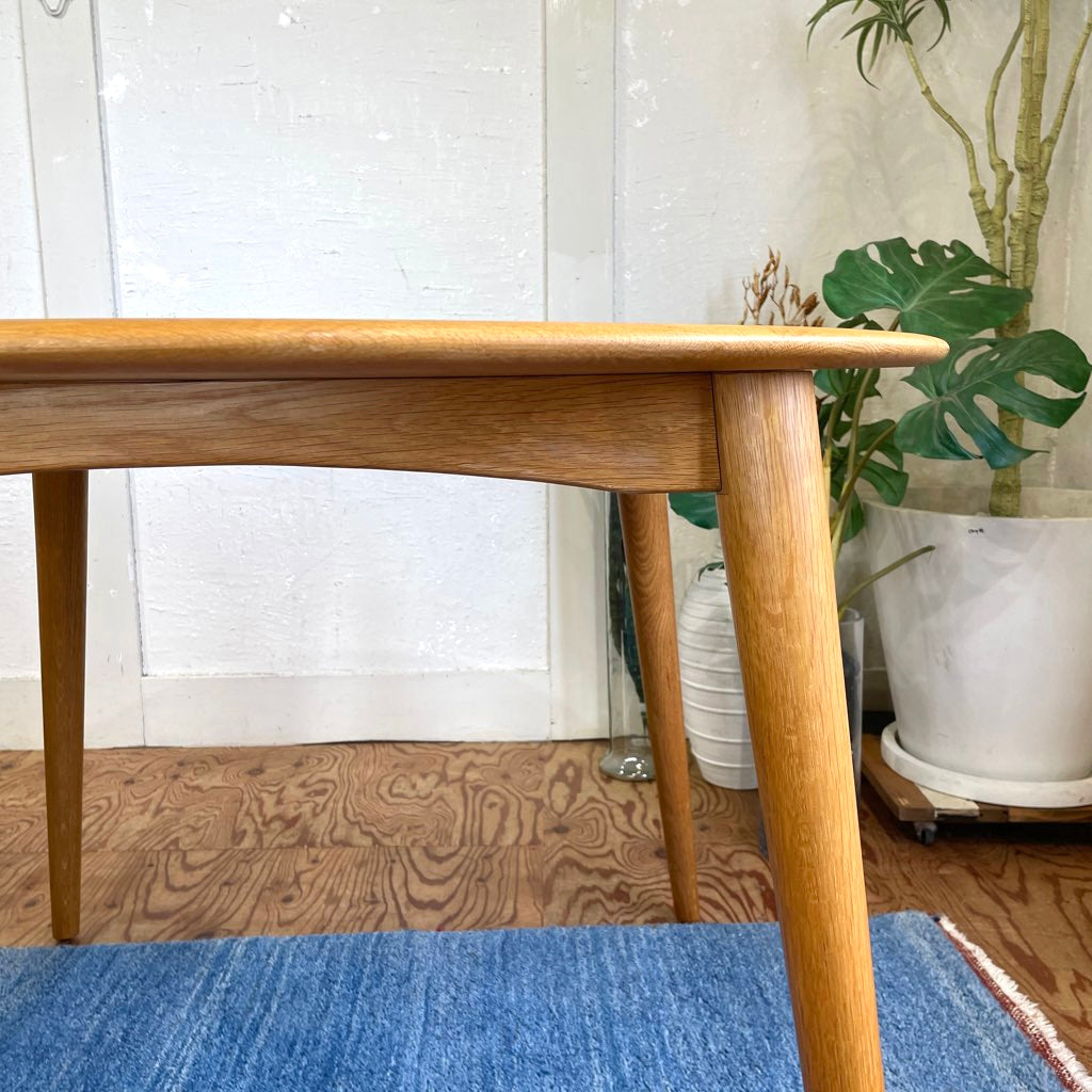 ラウンドテーブル オーク無垢材 ダイニングテーブル 中古