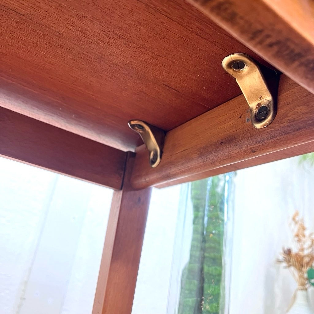 チーク材&ビーチ材 コーヒーテーブル サイドテーブル 棚・キャスター付き デンマーク製 北欧 ヴィンテージ