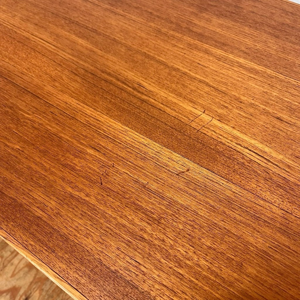 チーク材&ビーチ材 コーヒーテーブル サイドテーブル 棚・キャスター付き デンマーク製 北欧 ヴィンテージ