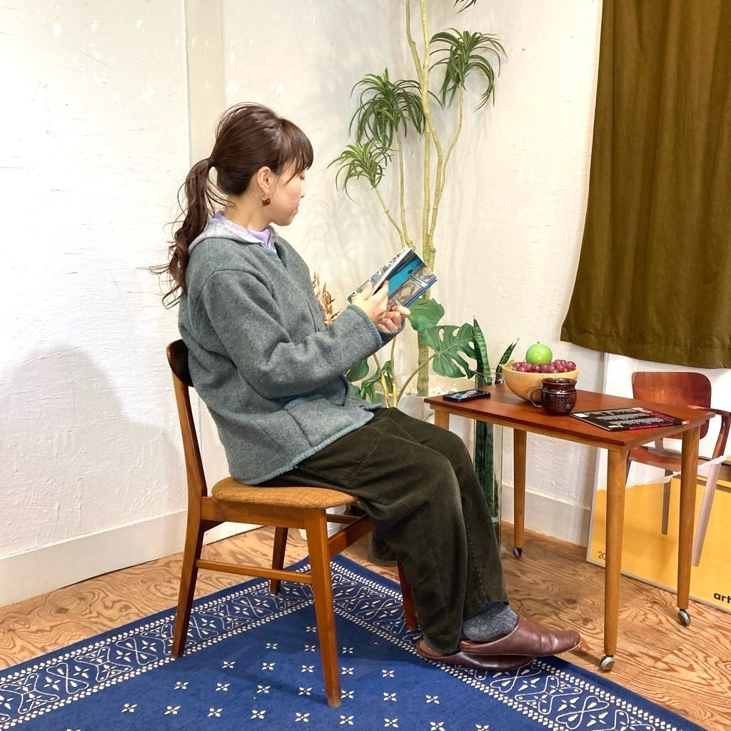 チーク材&ビーチ材 ダイニングチェア サイドチェア  イエロー 北欧 デンマーク ヴィンテージ