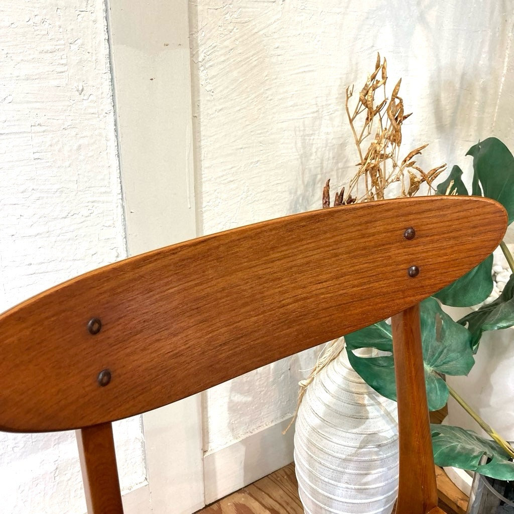 チーク材&ビーチ材 ダイニングチェア サイドチェア  イエロー 北欧 デンマーク ヴィンテージ