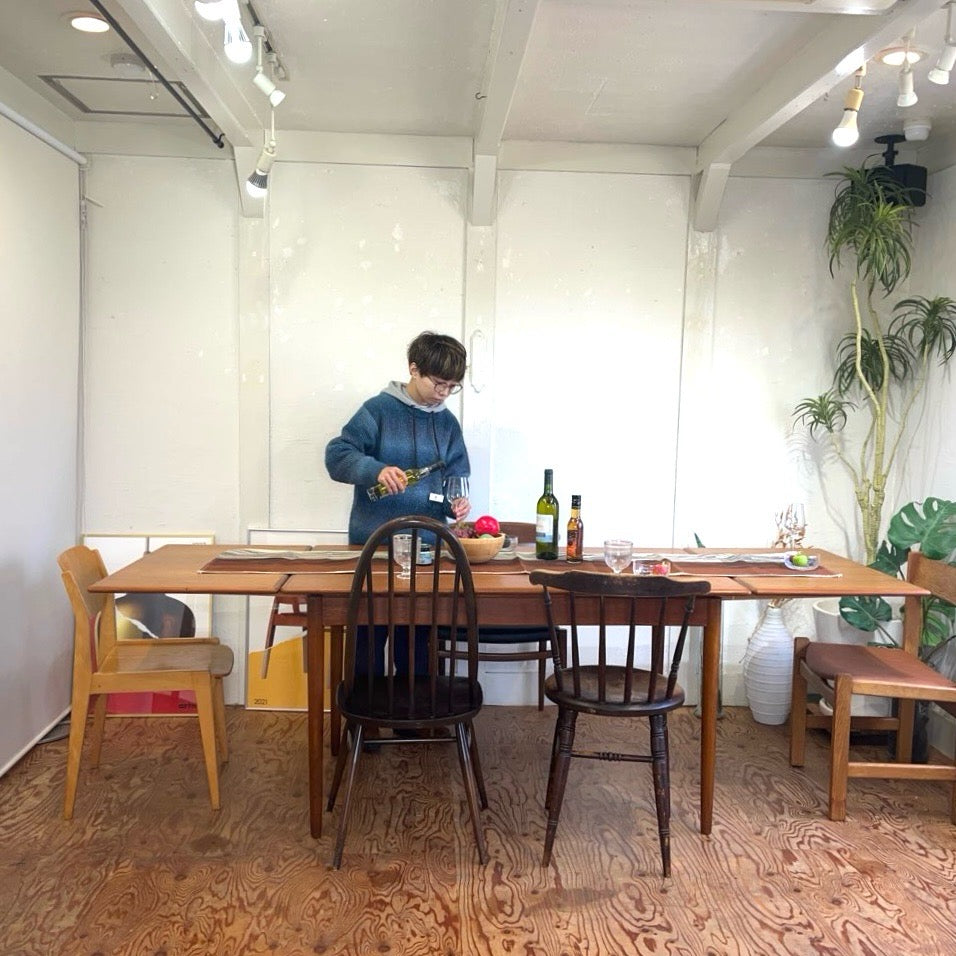 チーク材 伸長式 ダイニングテーブル ドローリーフ 北欧 ヴィンテージ