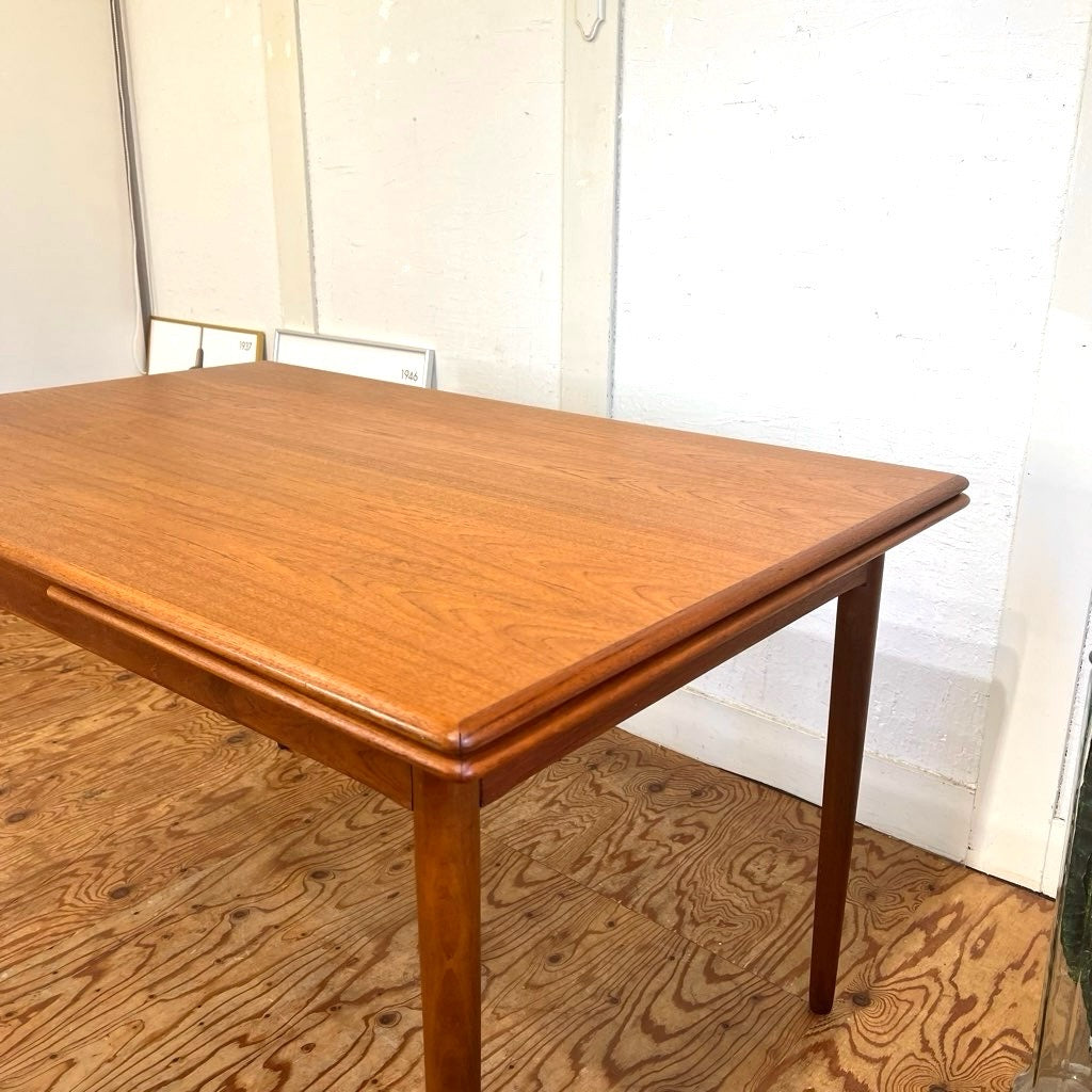 チーク材 伸長式 ダイニングテーブル ドローリーフ 北欧 ヴィンテージ