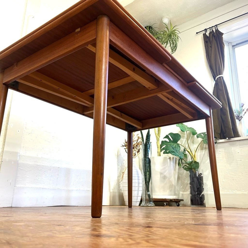 チーク材 伸長式 ダイニングテーブル ドローリーフ 北欧 ヴィンテージ