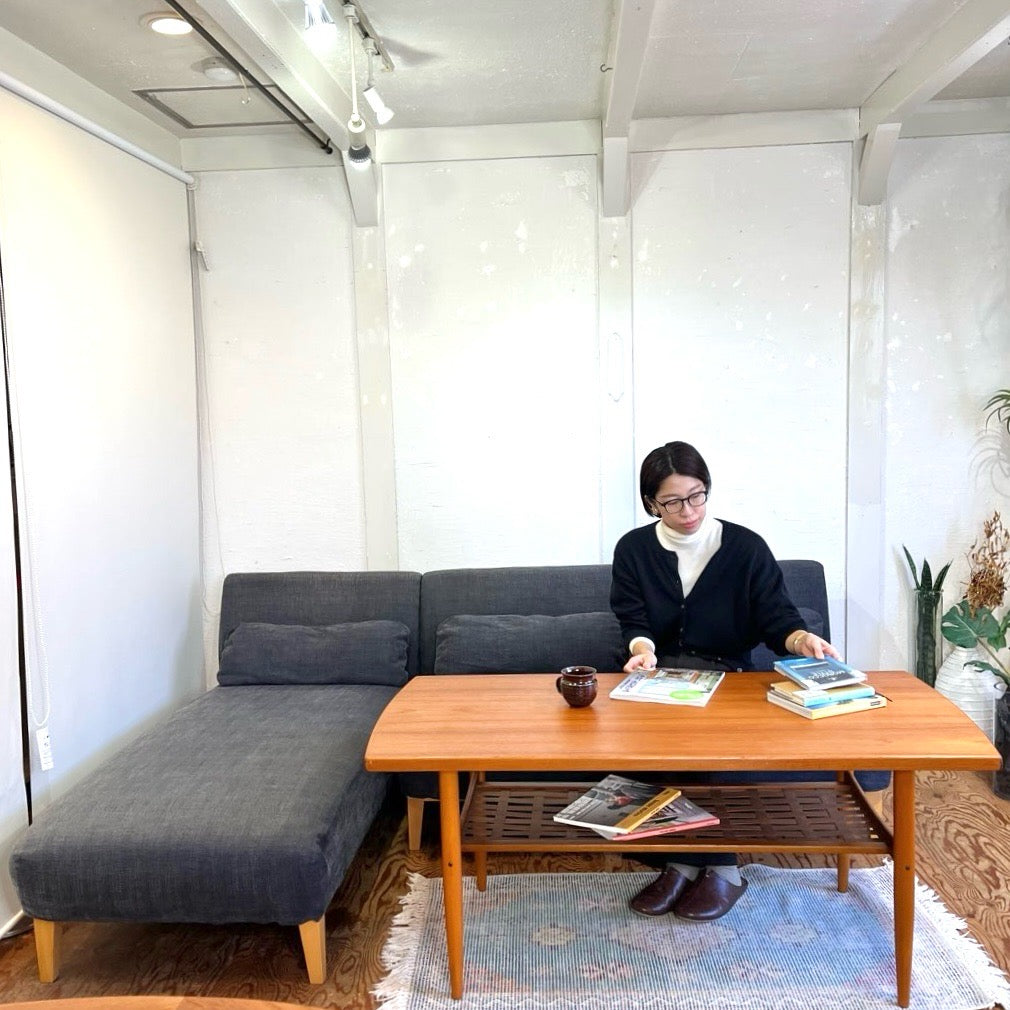 チーク材&ビーチ材 センターテーブル  コーヒーテーブルリビングテーブル  北欧 デンマーク クラシック Scandinavian vintage 中古