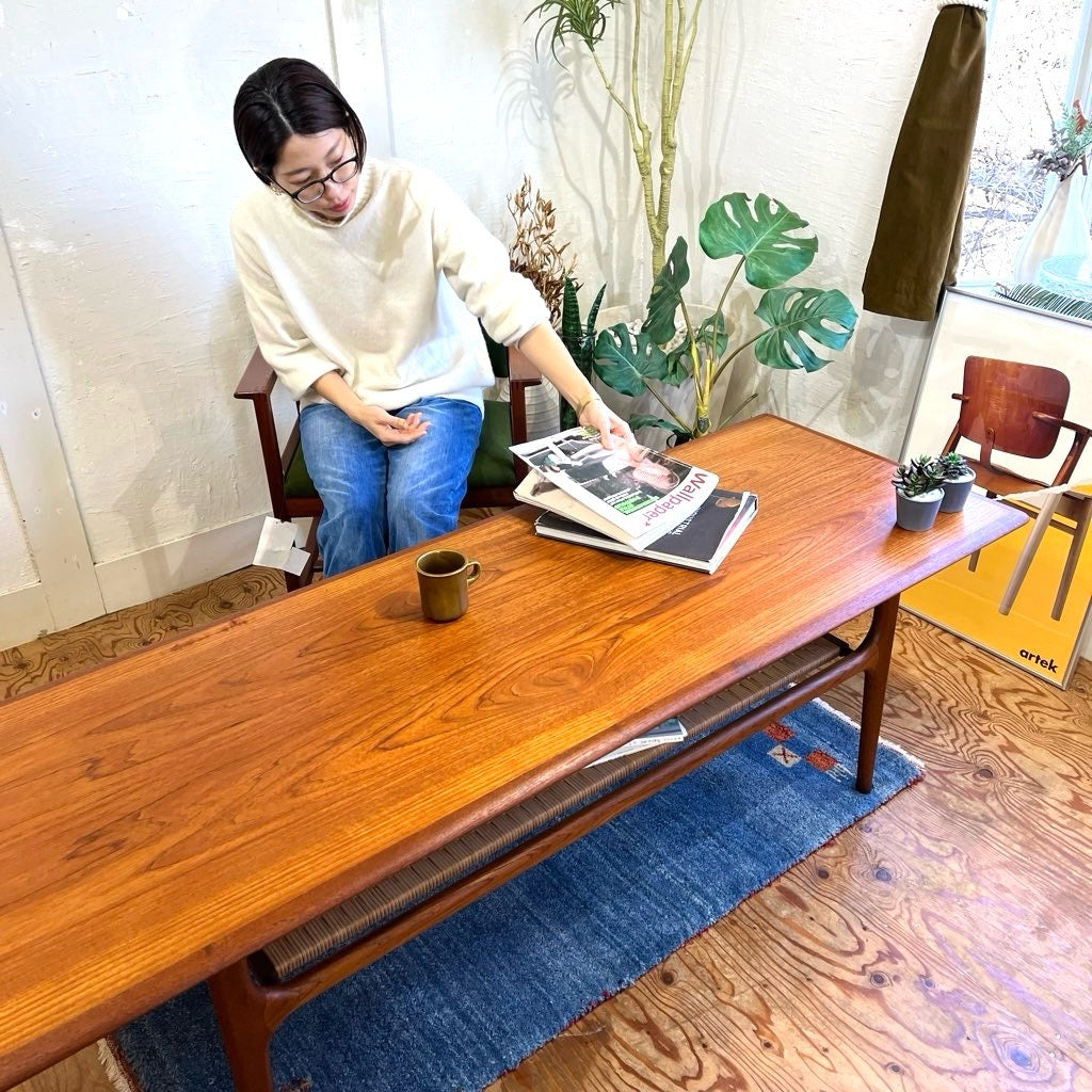 トリオ モブラー/Trioh Mobler チーク材 ロングセンターテーブル デンマーク 中古