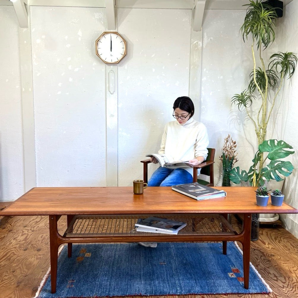 トリオ モブラー/Trioh Mobler チーク材 ロングセンターテーブル デンマーク 中古