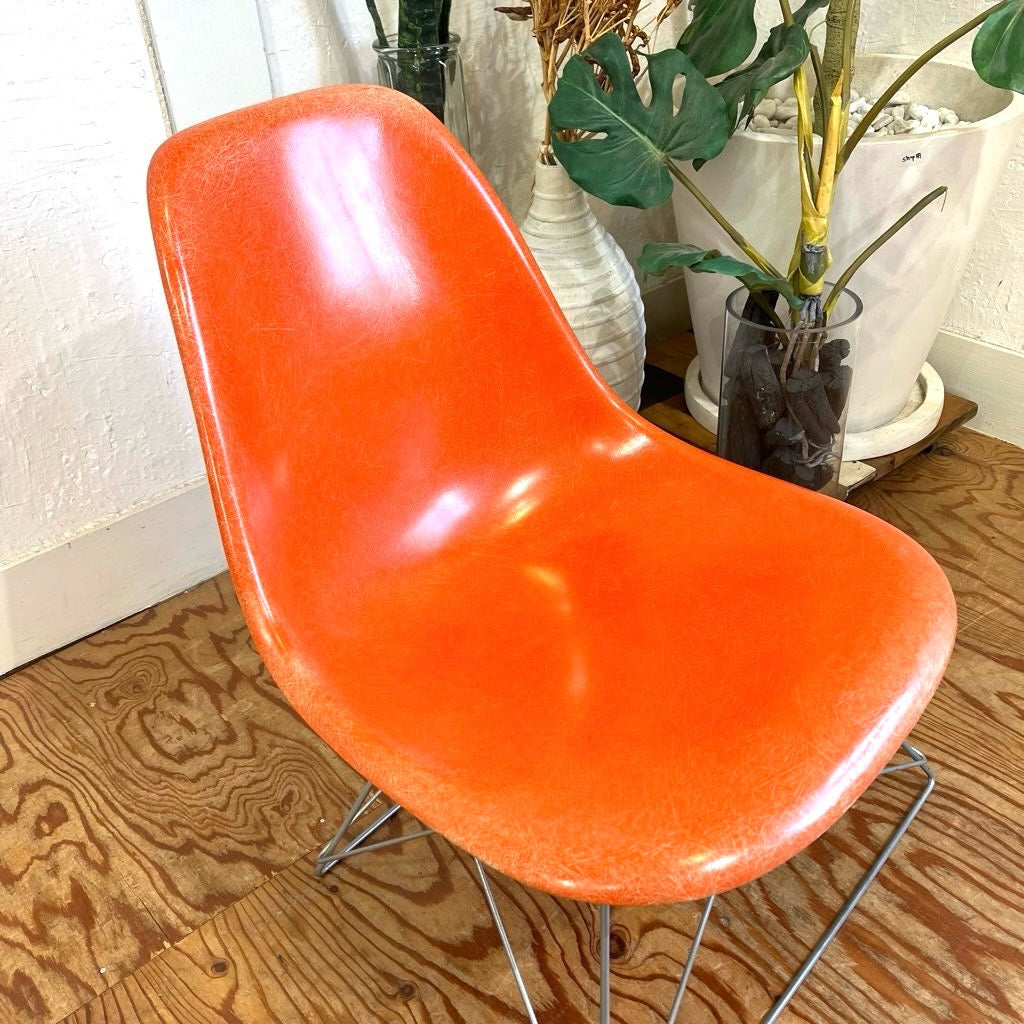 ハーマンミラー / Herman Miller サイドシェルチェア キャッツクレイドルベース オレンジ チャールズ&レイ・イームズ ヴィンテージ