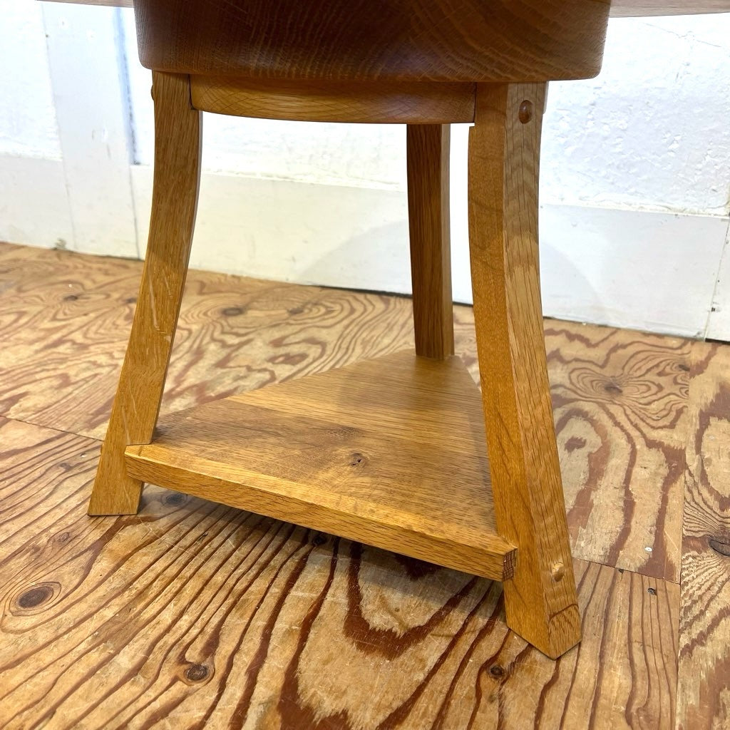 飛騨産業 / HIDA ナラ無垢材 サイドテーブル 花台 キツツキマーク 中古