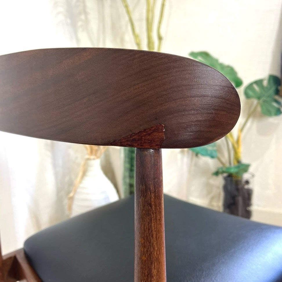 ヴィンテージ ダイニングチェア ブラック レザー