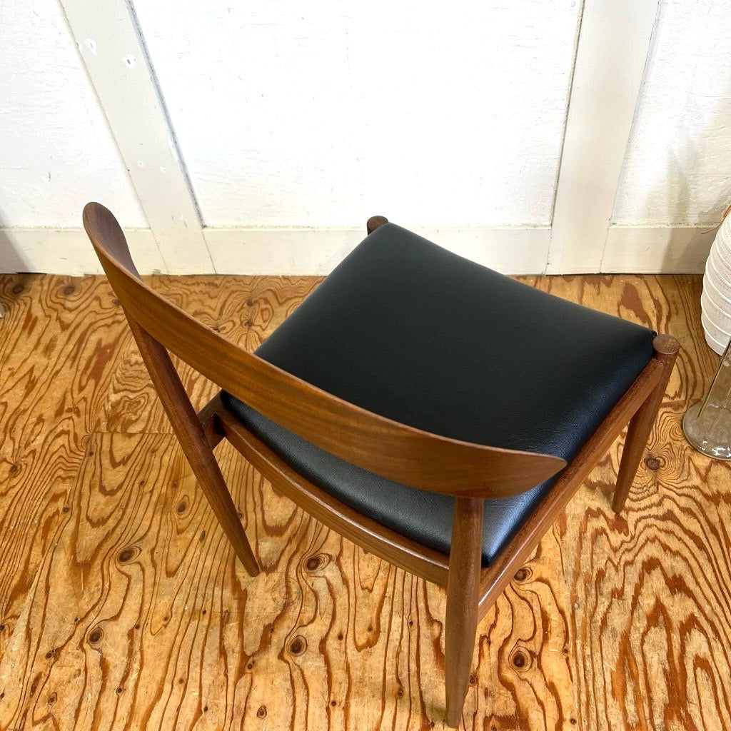 ヴィンテージ ダイニングチェア ブラック レザー