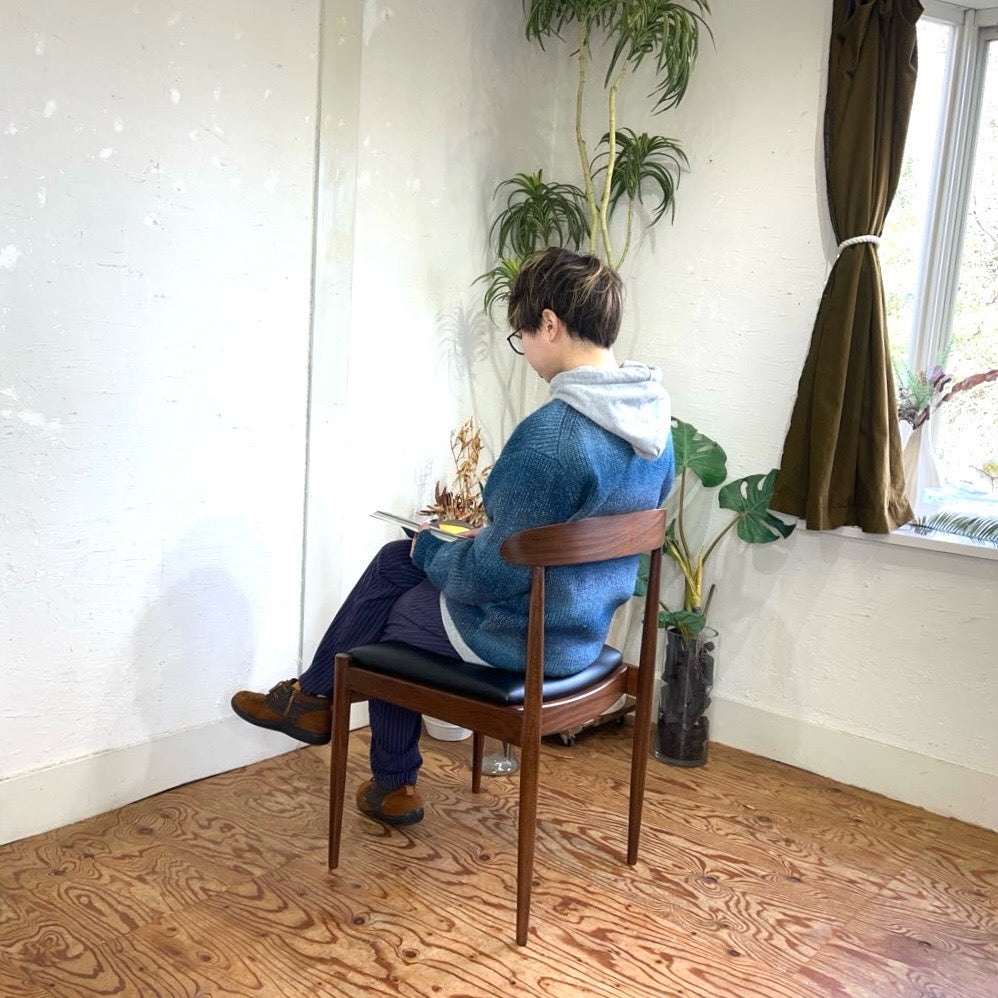 ヴィンテージ ダイニングチェア ブラック レザー