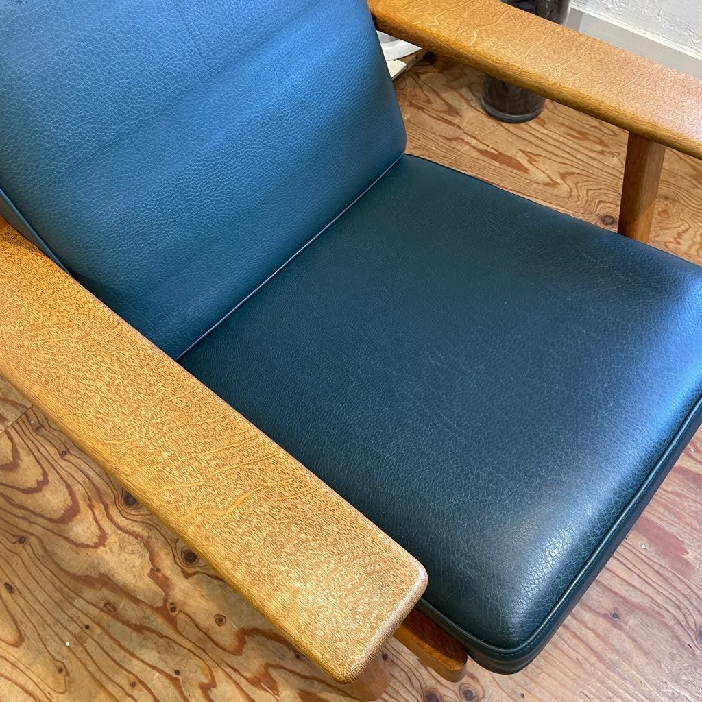 ゲタマ / GETAMA GE290A ハイバックイージーチェア 1Pソファ 限定100周年記念モデル GE290S オットマン付 ハンスJ.ウェグナー 中古