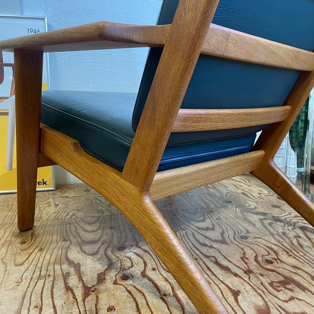 ゲタマ / GETAMA GE290A ハイバックイージーチェア 1Pソファ 限定100周年記念モデル GE290S オットマン付 ハンスJ.ウェグナー 中古