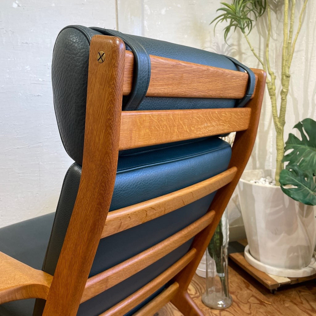 ゲタマ / GETAMA GE290A ハイバックイージーチェア 1Pソファ 限定100周年記念モデル GE290S オットマン付 ハンスJ.ウェグナー 中古