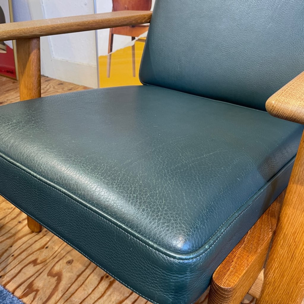 ゲタマ / GETAMA GE290A ハイバックイージーチェア 1Pソファ 限定100周年記念モデル GE290S オットマン付 ハンスJ.ウェグナー 中古