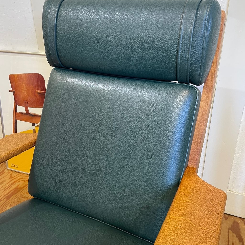 ゲタマ / GETAMA GE290A ハイバックイージーチェア 1Pソファ 限定100周年記念モデル GE290S オットマン付 ハンスJ.ウェグナー 中古