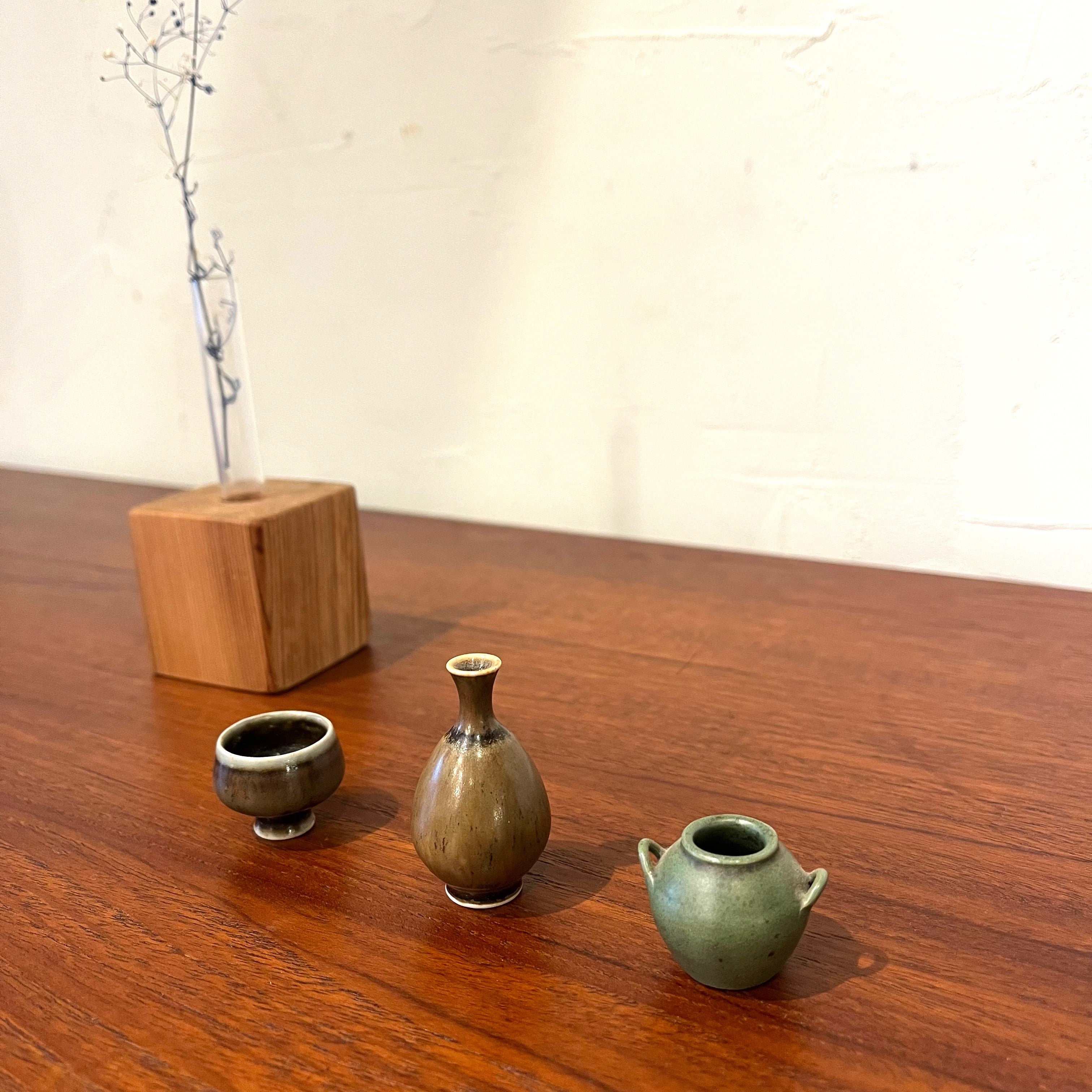 ホガナス / Hoganas 他 ミニチュア陶器 3点セット 北欧 ヴィンテージ