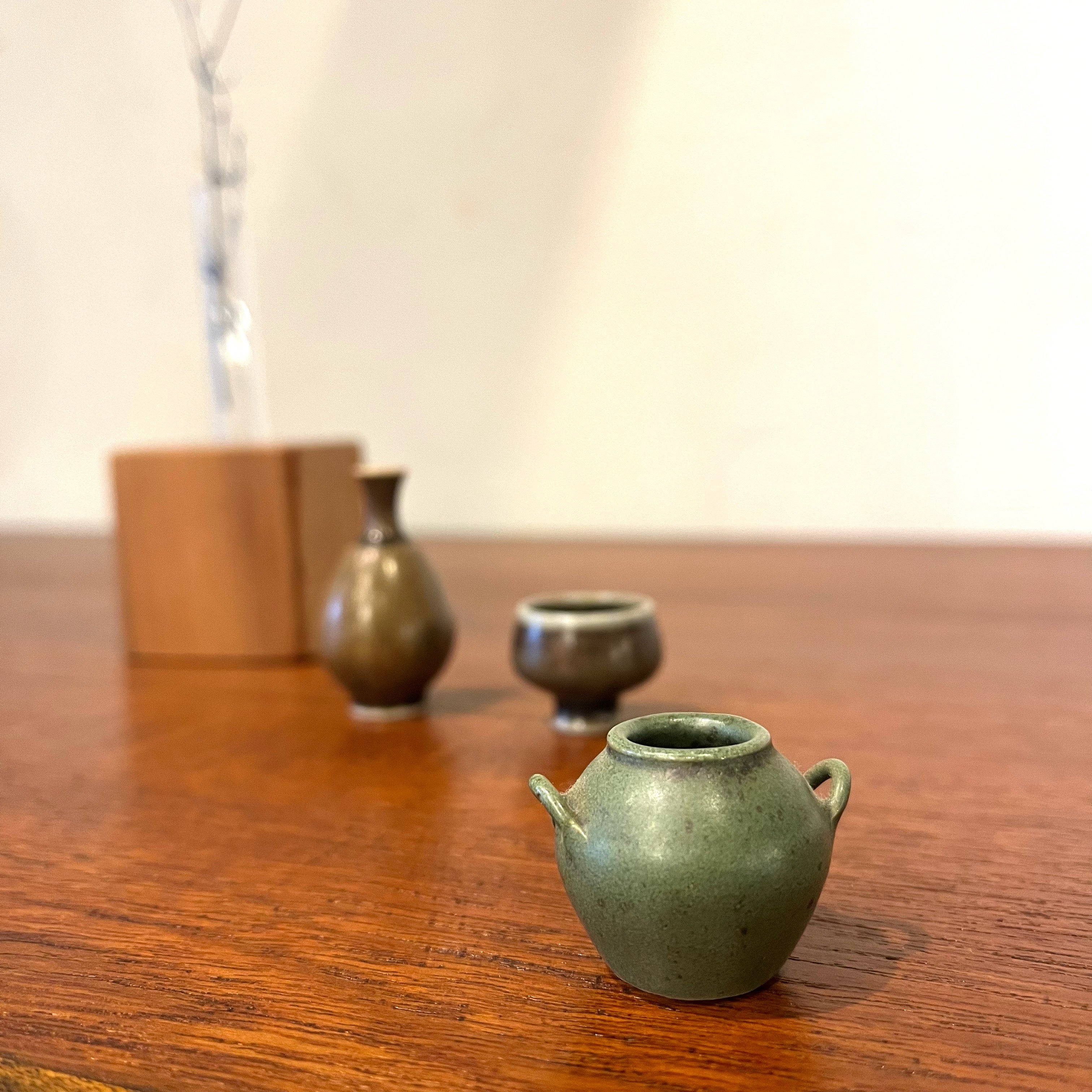 ホガナス / Hoganas 他 ミニチュア陶器 3点セット 北欧 ヴィンテージ