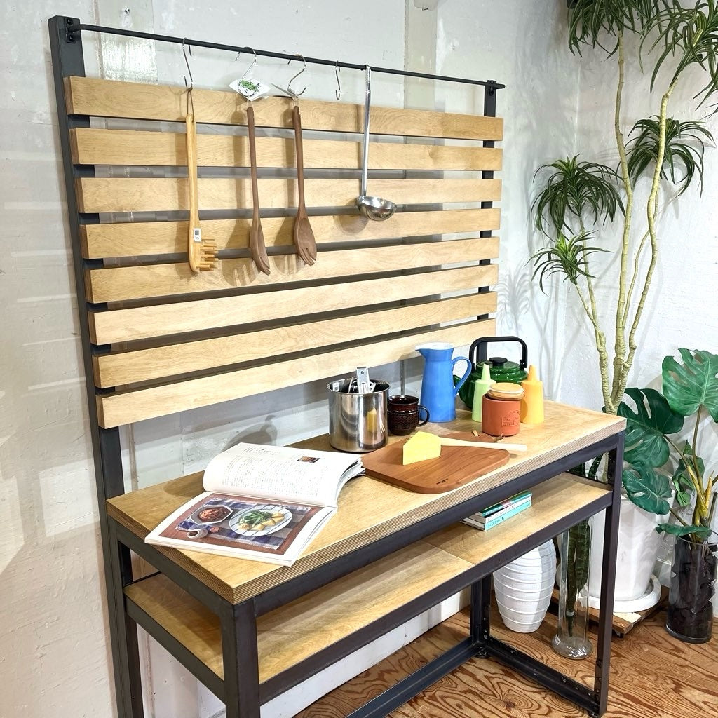 テコラボ / TEKOLABO アイアン シェルフ 【大】 キッチンボード デスク 大収納 中古