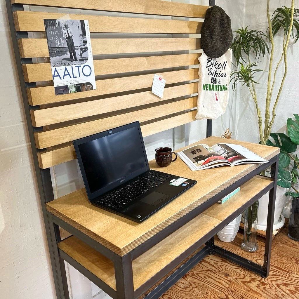 テコラボ / TEKOLABO アイアン シェルフ 【大】 キッチンボード デスク 大収納 中古