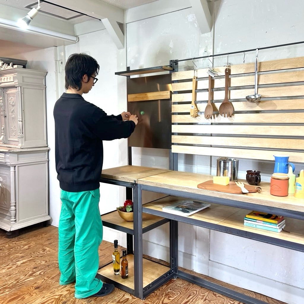 テコラボ / TEKOLABO アイアン シェルフ 【小】 キッチンボード 男部屋 中古