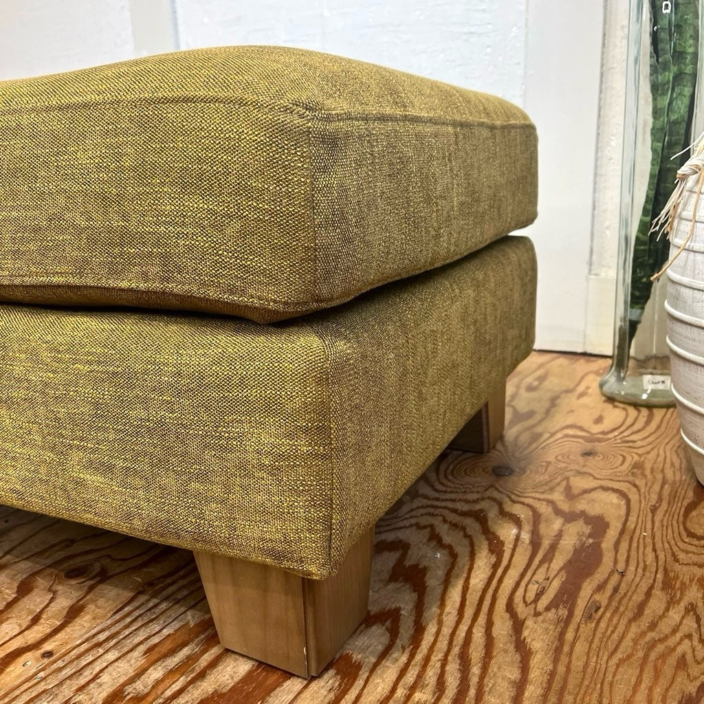 関家具  スツール  オットマン ファブリック オリーブ 足置き  中古