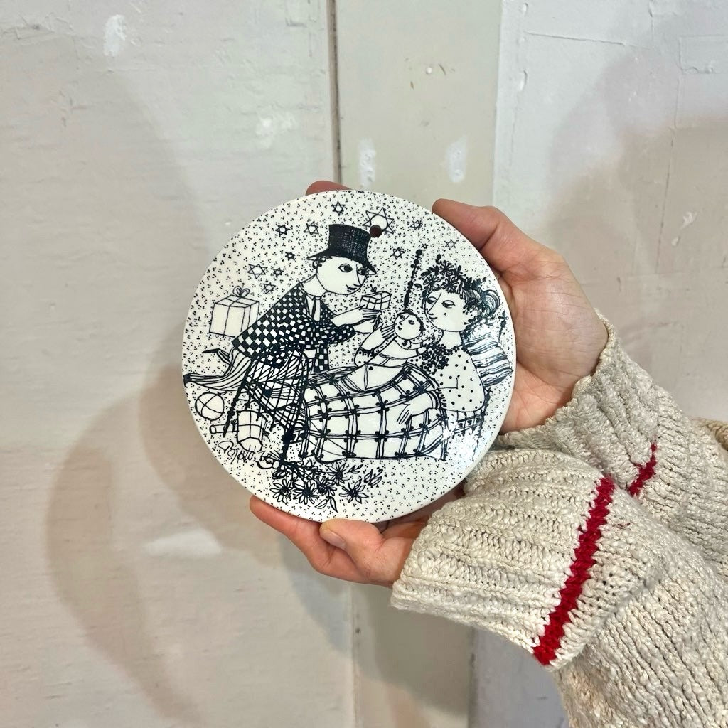 二モール社 / Nymolle ビヨン・ヴィンブラッド 恋人たちの12ヶ月 マンスリー壁掛けプレート ブラック 12月 オブジェ デンマーク ヴィンテージ