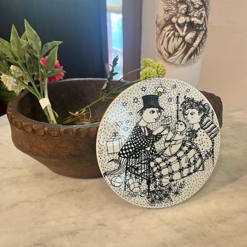 二モール社 / Nymolle ビヨン・ヴィンブラッド 恋人たちの12ヶ月 マンスリー壁掛けプレート ブラック 12月 オブジェ デンマーク ヴィンテージ