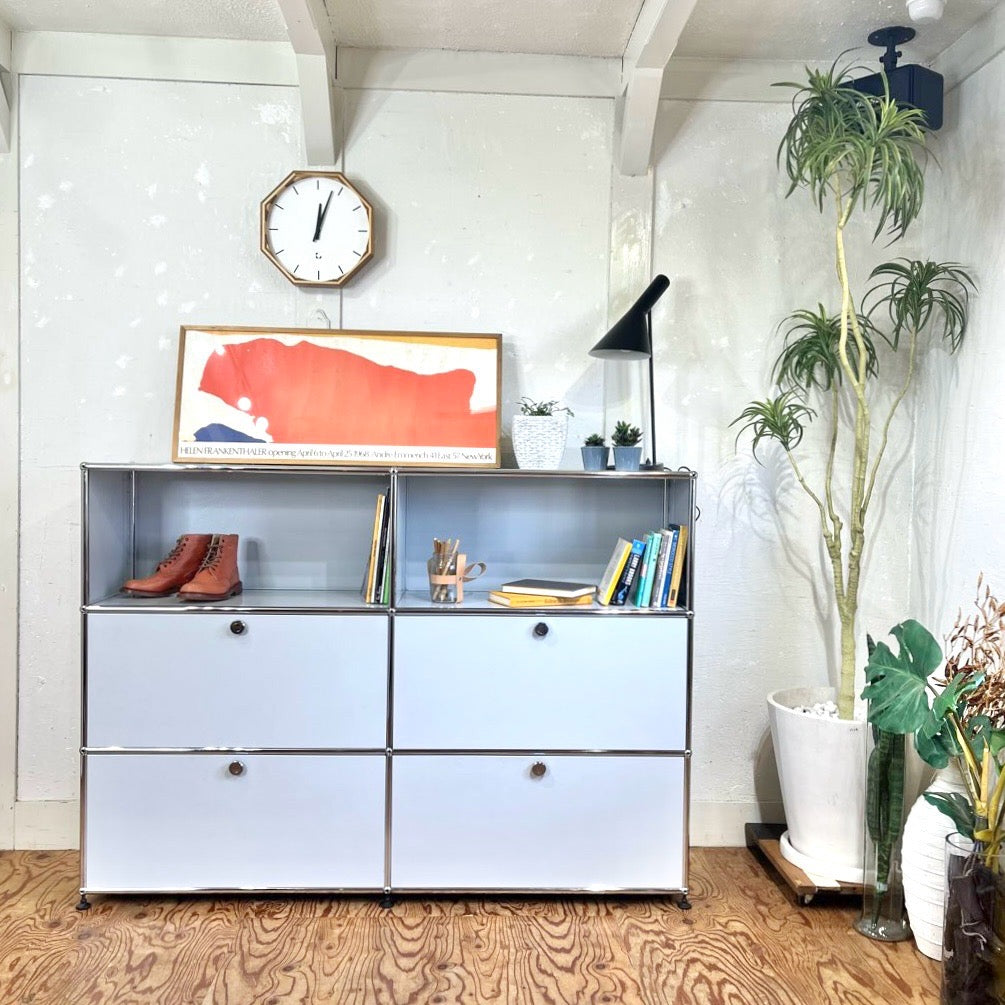 USMハラー / USM Haller モジュラーキャビネット オープンシェルフ 2列3段 エクステンションドア 本棚  中古