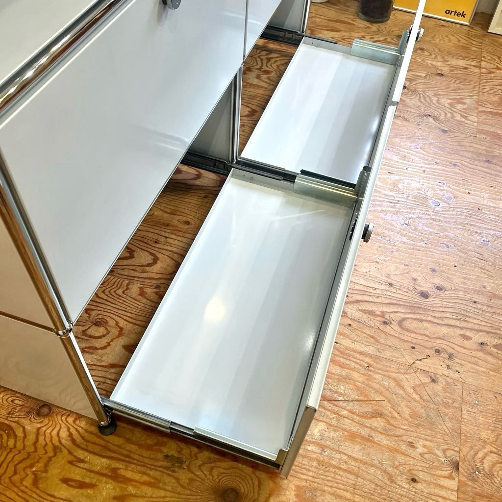 USMハラー / USM Haller モジュラーキャビネット オープンシェルフ 2列3段 エクステンションドア 本棚  中古