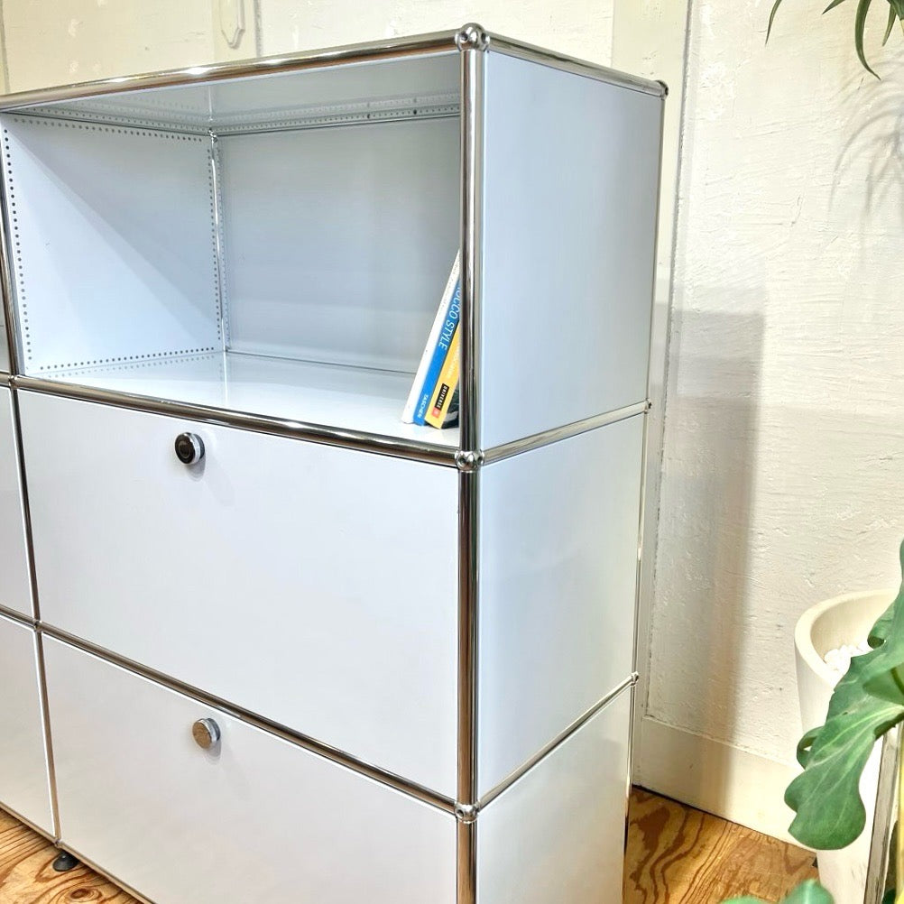 USMハラー / USM Haller モジュラーキャビネット オープンシェルフ 2列3段 エクステンションドア 本棚  中古