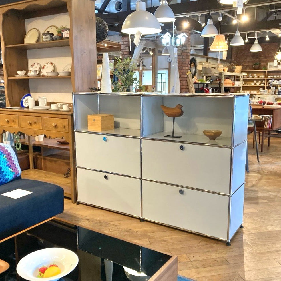 USMハラー / USM Haller モジュラーキャビネット オープンシェルフ 2列3段 エクステンションドア 本棚  中古