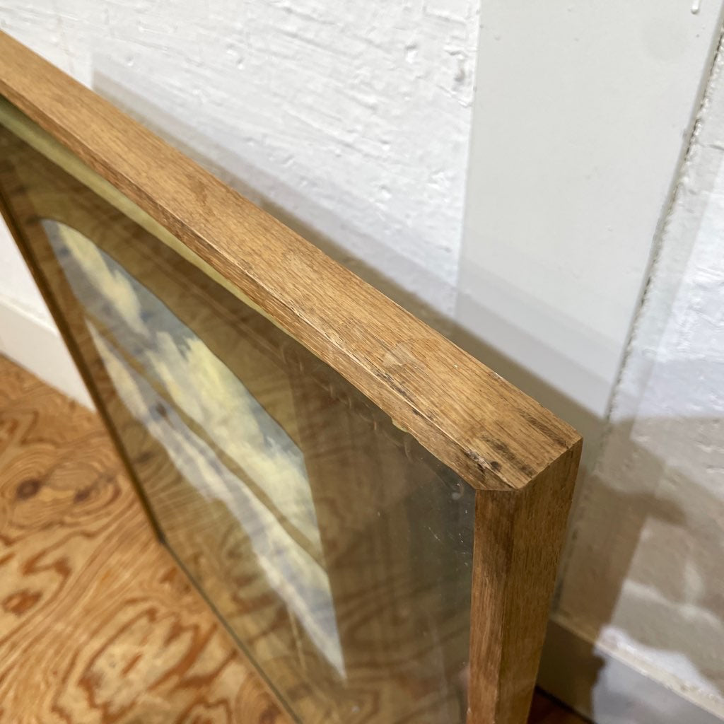 【11】ルネ・マグリット/René Magritte ポスター 人間の条件 50.5×63.5 木枠 ヴィンテージ