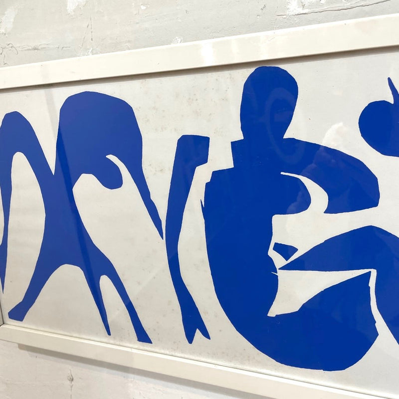 【12-2】アンリ・マティス/ Henri Matisse ポスター femmes et singes 114×32 白木枠 ヴィンテージ