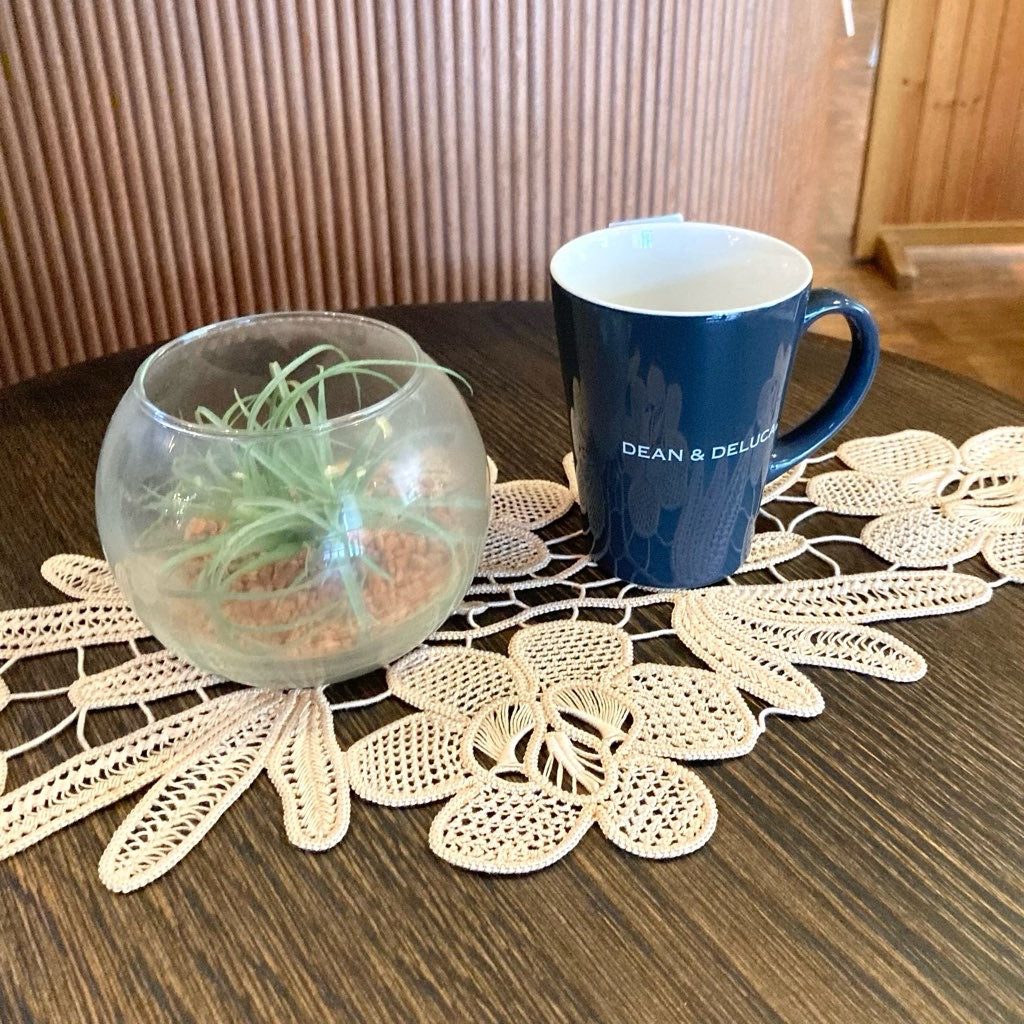 ルーマニアンマクラメ レース ニクリナ コットン フラワー テーブルウェア 中古