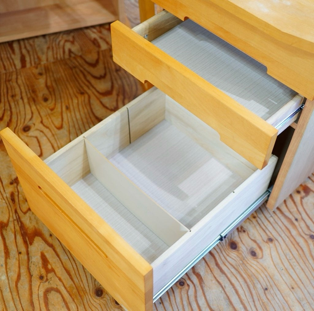 堀田木工 hotta woody ウィンディ / WINDY  デスク ワゴン 上棚 デスクライト 4点セット NA色 勉強机 中古