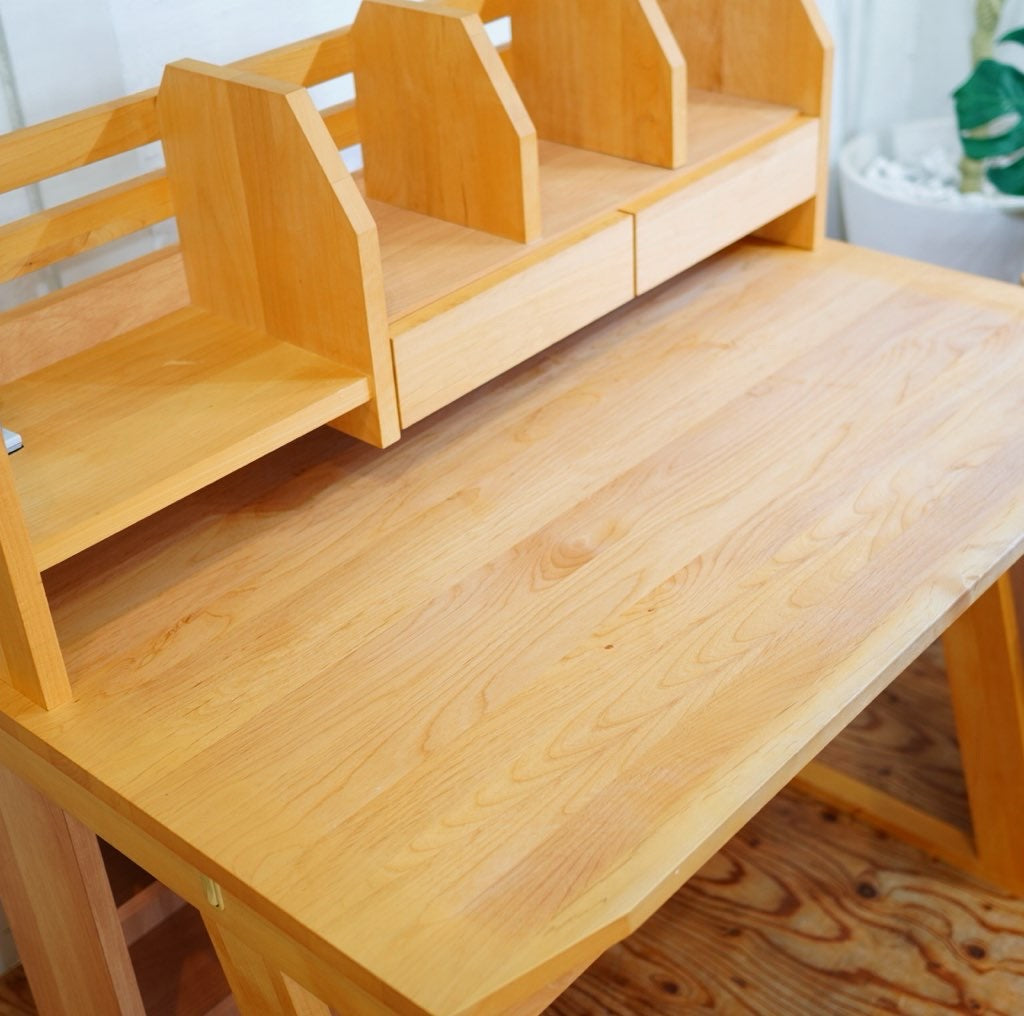 堀田木工 hotta woody ウィンディ / WINDY  デスク ワゴン 上棚 デスクライト 4点セット NA色 勉強机 中古