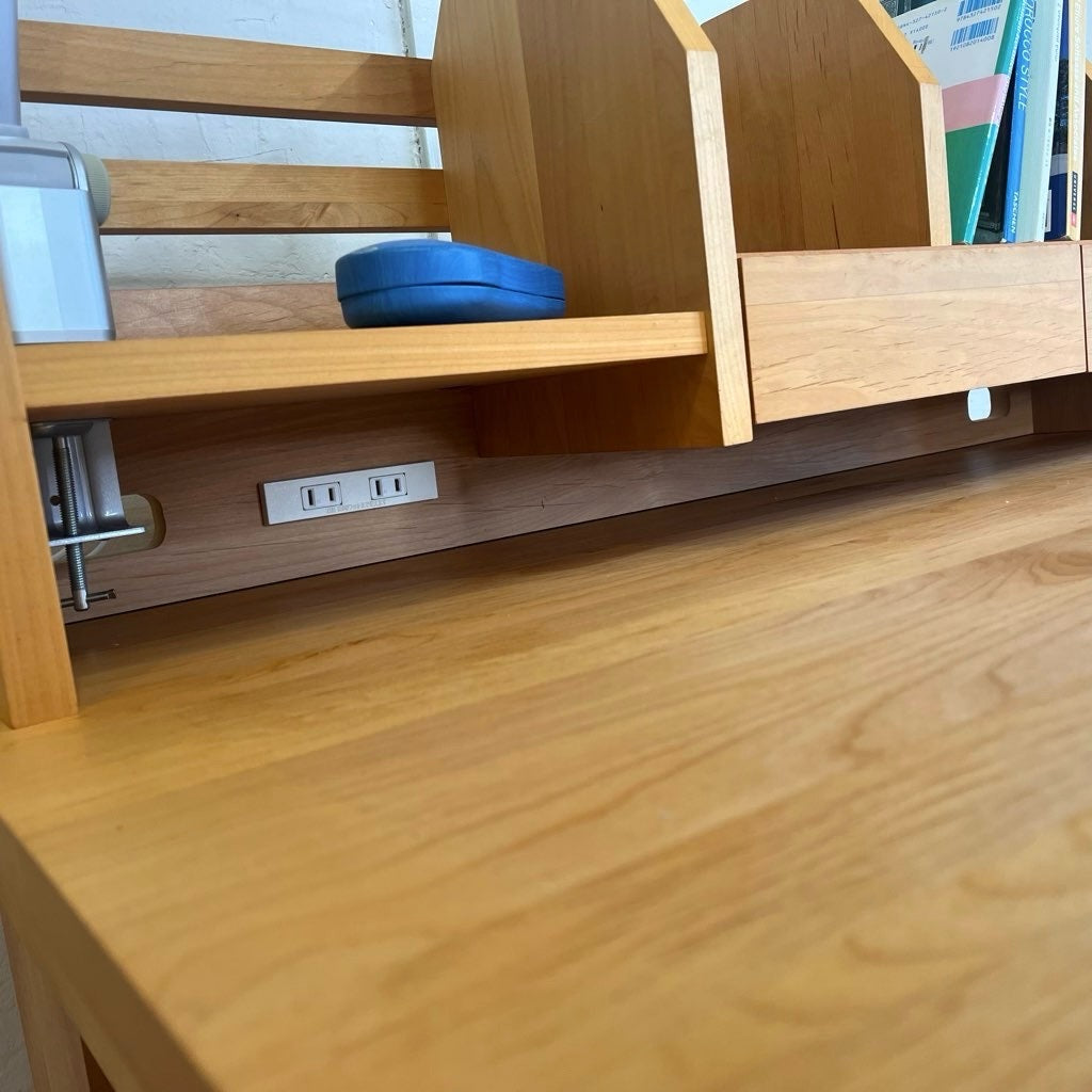 堀田木工 hotta woody ウィンディ / WINDY  デスク ワゴン 上棚 デスクライト 4点セット NA色 勉強机 中古