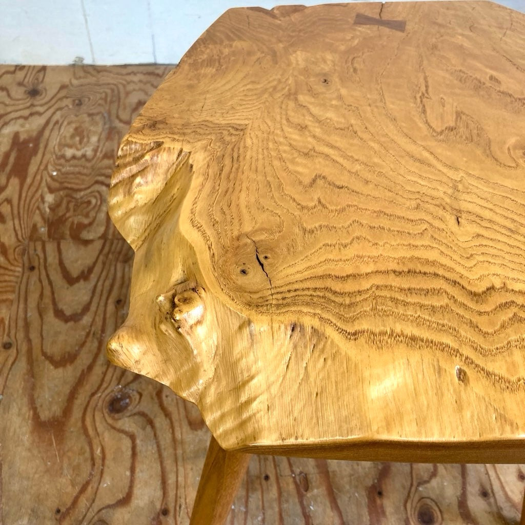 桜製作所 栗の木の一枚板サイドテーブル 永見眞一 希少 中古