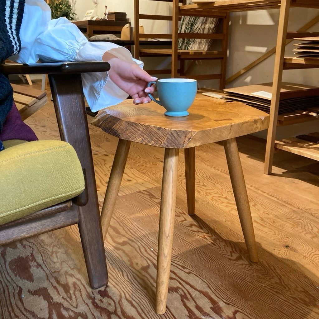 桜製作所 栗の木の一枚板サイドテーブル 永見眞一 希少 中古