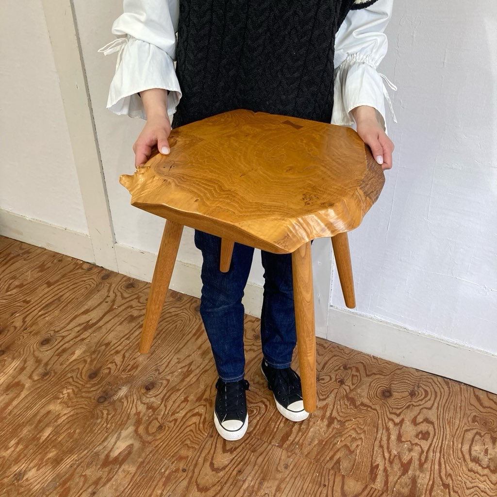 桜製作所 栗の木の一枚板サイドテーブル 永見眞一 希少 中古