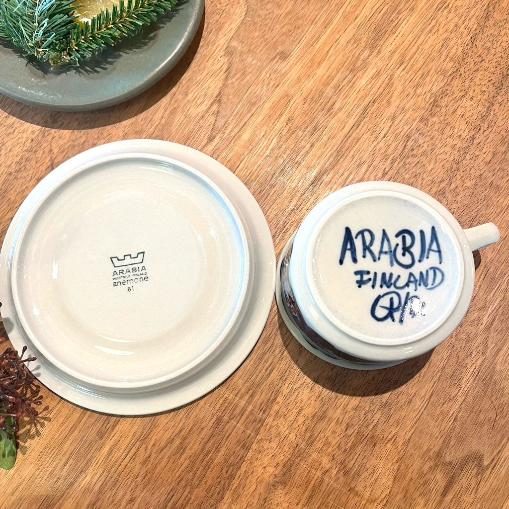 アラビア / ARABIA アネモネ / Anemone コーヒーカップ&ソーサー 北欧 ヴィンテージ
