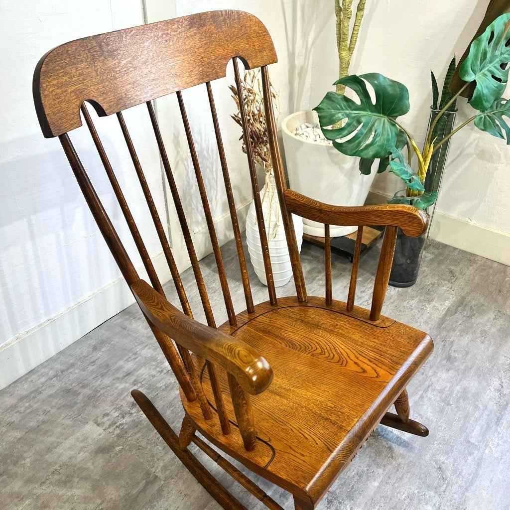 飛騨産業 / HIDA 穂高 ロッキングチェア No.63 キツツキマーク 中古