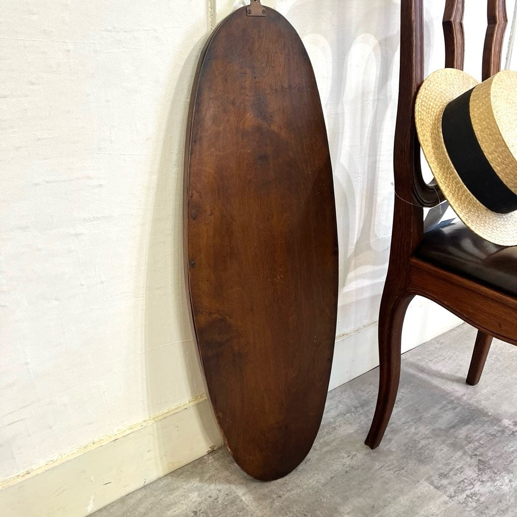 オーバル ウォールミラー 鏡 楕円 木製 壁掛けミラー アンティーク