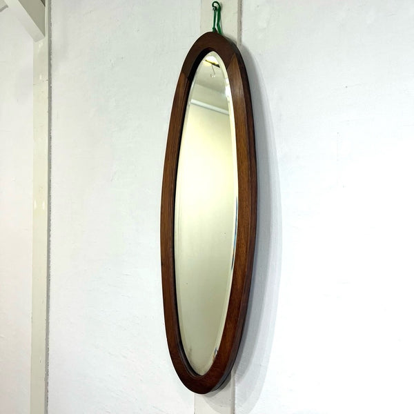 オーバル ウォールミラー 鏡 楕円 木製 壁掛けミラー アンティーク　