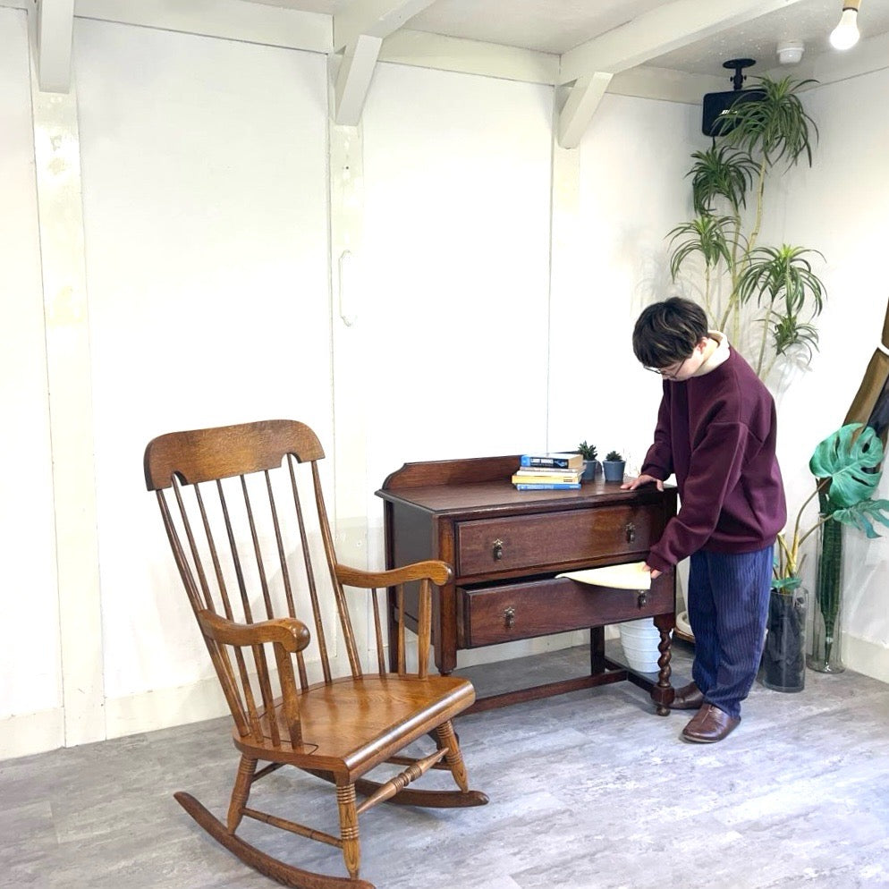 英国アンティーク 3段チェスト オーク材