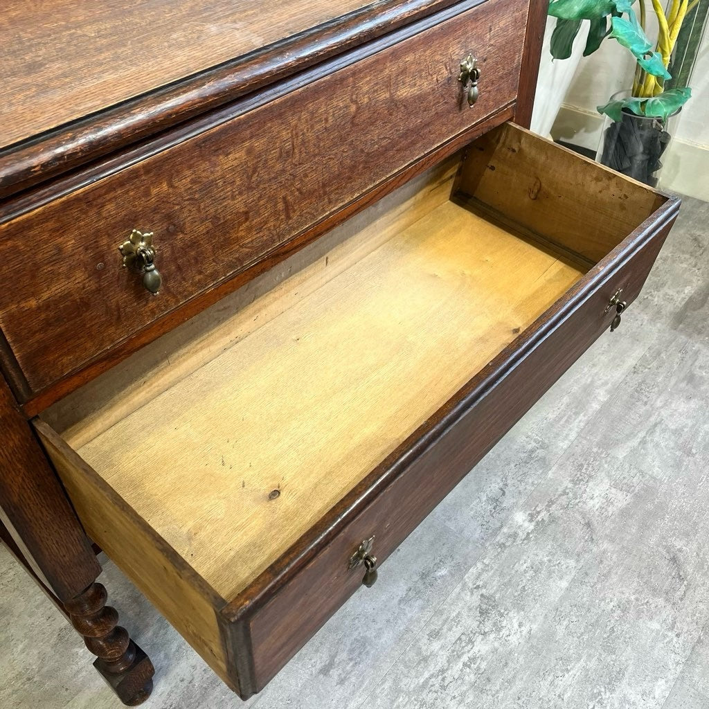 英国アンティーク 3段チェスト オーク材