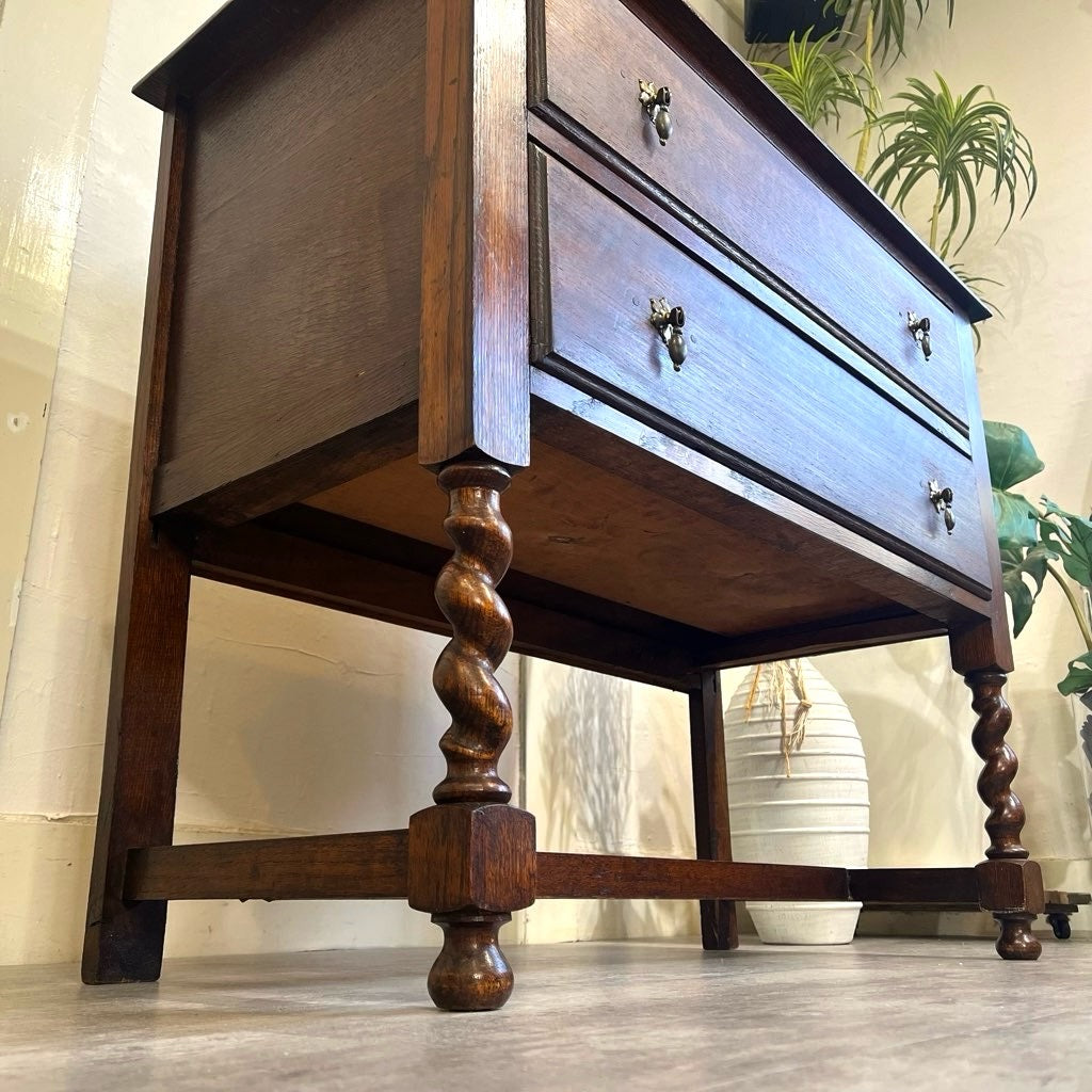 英国アンティーク 3段チェスト オーク材